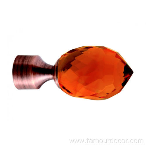 Brown diamond cut glass ball head curtain rod